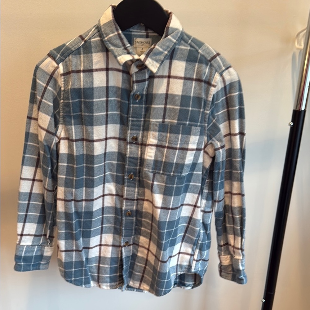 Casual Blue Plaid Shirt
